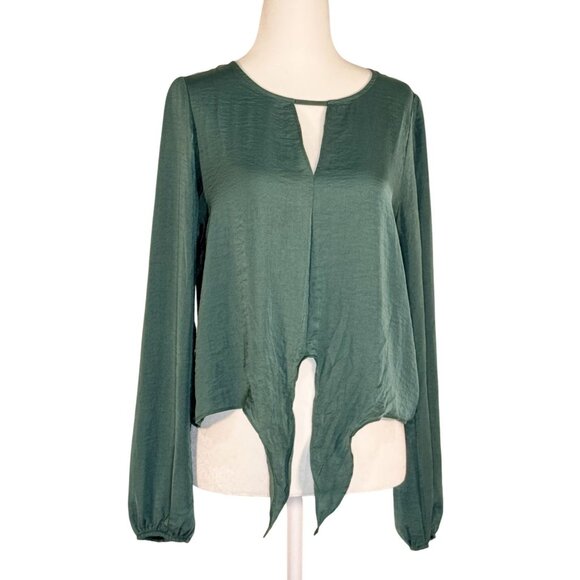 Pink Rose Size Small Woman Baggy Solid Tops Blouse Whit Knot Front - Picture 2 of 7